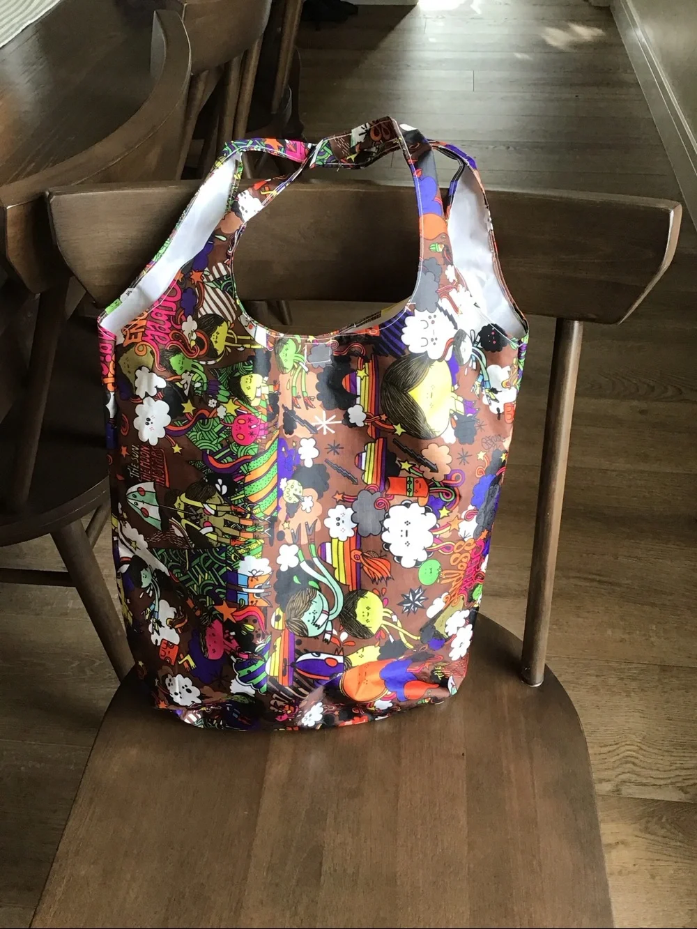 Colorful nylon tote (Tokidoki style pattern print)